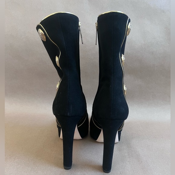 Women’s Luis Onofre Black Suede Leather Platform High Heel Ankle Boots 39 - Picture 6 of 12